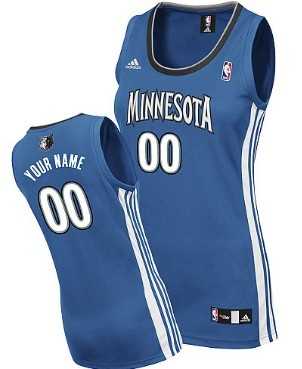 Women's Customized Minnesota Timberwolves Blue Jersey